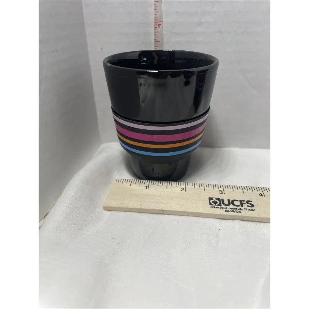 Nespresso Set of 4 Black Lungo Cups Geckeler Michels Touch Collection D1722